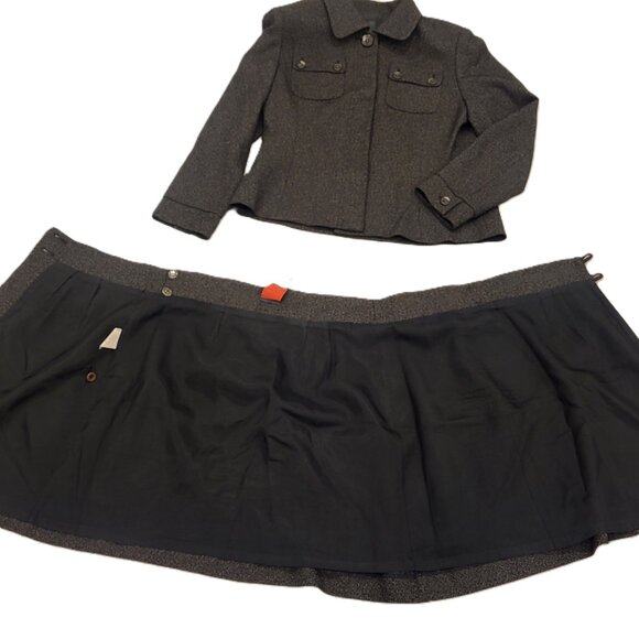 Grey Wool Skirt and Jacket Ladies Suit Grey Size 8 - Picture 7 of 16